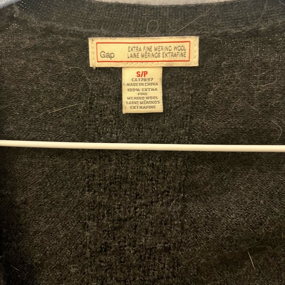 Gap Charcoal Grey 100% Extra Fine Merino Wool Cardigan - Picture 4 of 13